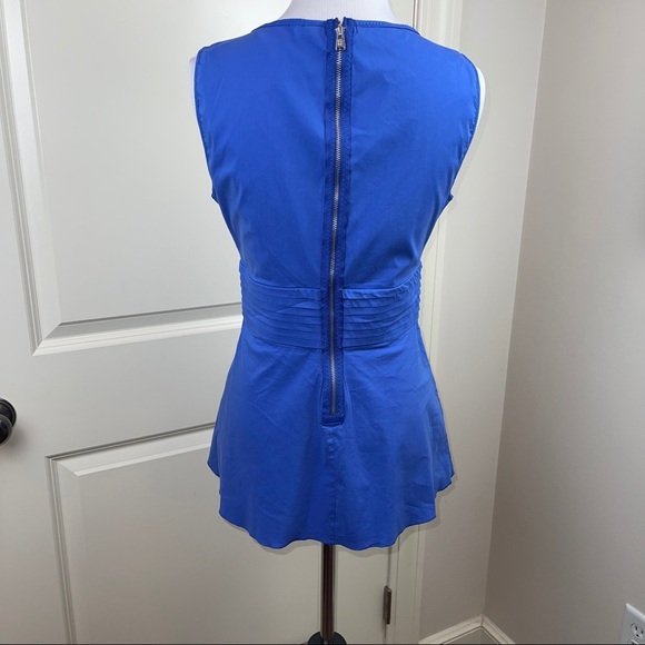 BCBGMAxAzria Chambra Blue V Neck Peplum Top XS - Picture 2 of 12